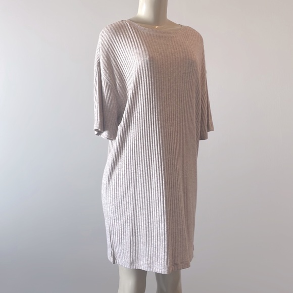 Z Supply Denny Rib Dress Heather Latte Tan Small - Picture 5 of 6